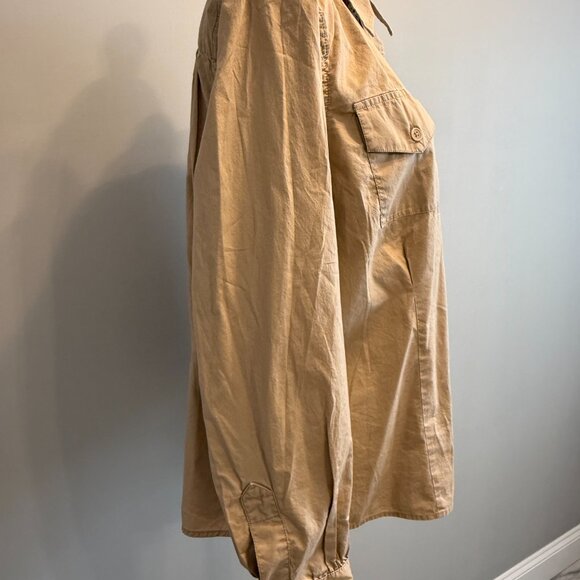 GAP women's large khaki button down long sleeve shirt - Picture 4 of 5